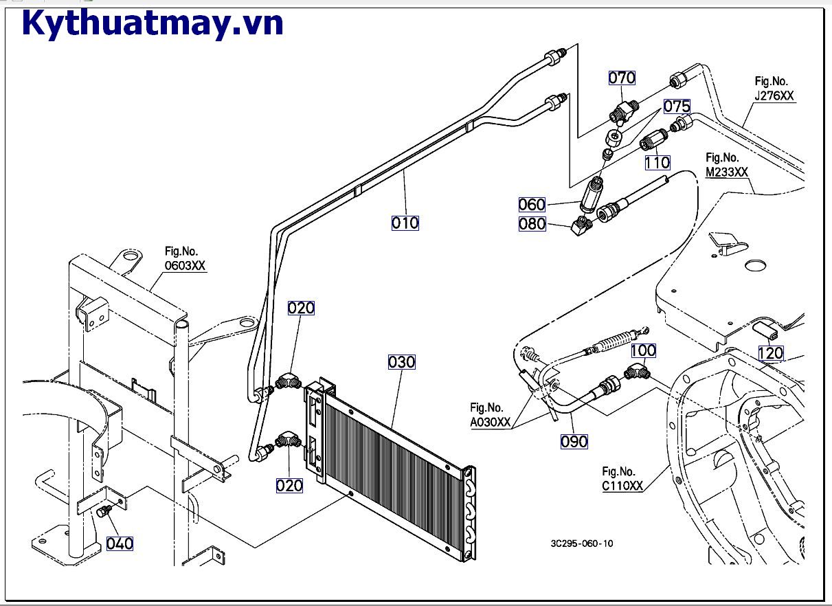 Ống dầu thủy lực( bộ làm mát dầu) ( cũ) 50001 đến 89999